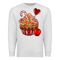 Oatmeal Heather Christmas candy cupcake Premium Sweatshirt - AdoDesignShop