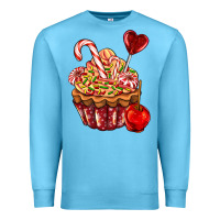 Ocean Blue Christmas candy cupcake Premium Sweatshirt - AdoDesignShop