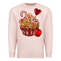 Pale Pink Christmas candy cupcake Premium Sweatshirt - AdoDesignShop