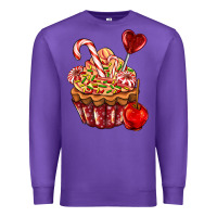 Purple Christmas candy cupcake Premium Sweatshirt - AdoDesignShop