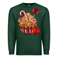 Sports Green Christmas candy cupcake Premium Sweatshirt - AdoDesignShop