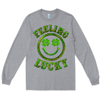 Heather Grey feeling lucky with leopard Long Sleeve Tee - RanaPortraitStore