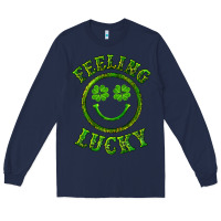 Navy feeling lucky with leopard Long Sleeve Tee - RanaPortraitStore
