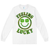White feeling lucky with leopard Long Sleeve Tee - RanaPortraitStore