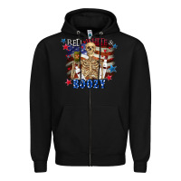 Black Red white boozy 4th of july Zipper Hoodie - CowGirlArtShop
