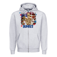 Heather Grey Red white boozy 4th of july Zipper Hoodie - CowGirlArtShop
