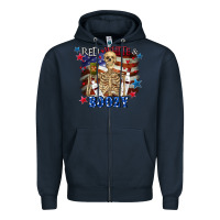 Navy Red white boozy 4th of july Zipper Hoodie - CowGirlArtShop