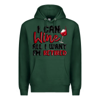 Sports Green i can wine all i want lm retired Premium Hoodie - MaliasSmallBusiness