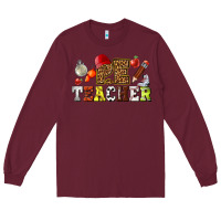 Burgundy physical education teacher Long Sleeve Tee - texasbilliewilder