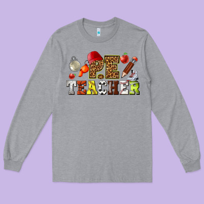 Physical Education Teacher Long Sleeve Tee Designed By Texasbilliewilder
