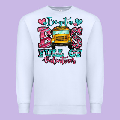 I've Got A Bus Full Of Valentines School Bus Premium Sweatshirt Designed By Jasminsmagicworld