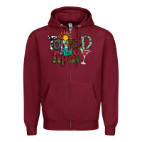 Burgundy tanned and tipsy Zipper Hoodie - SublimationCraftShop
