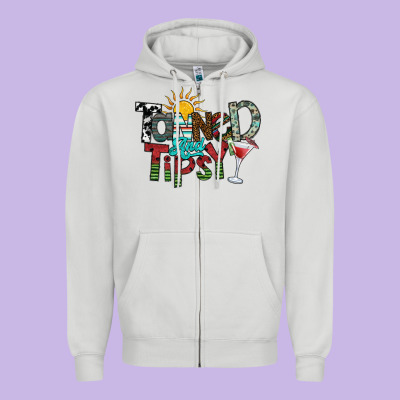 Tanned And Tipsy Zipper Hoodie Designed By Sublimationcraftshop