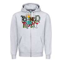 Heather Grey tanned and tipsy Zipper Hoodie - SublimationCraftShop