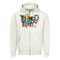 Oatmeal Heather tanned and tipsy Zipper Hoodie - SublimationCraftShop