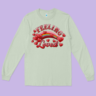 Feeling Loved Valentine's Day Long Sleeve Tee Designed By Ranaportraitstore