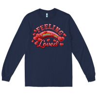 Navy feeling loved valentine's day Long Sleeve Tee - RanaPortraitStore