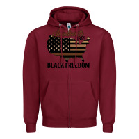 Burgundy juneteenth 1865 black freedom Zipper Hoodie - HRA Design Shop