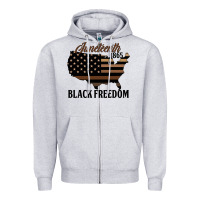 Heather Grey juneteenth 1865 black freedom Zipper Hoodie - HRA Design Shop