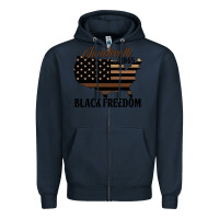 Navy juneteenth 1865 black freedom Zipper Hoodie - HRA Design Shop