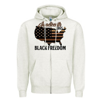 Oatmeal Heather juneteenth 1865 black freedom Zipper Hoodie - HRA Design Shop