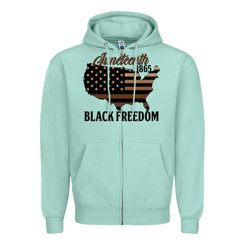 Juneteenth 1865 Black Freedom Zipper Hoodie by HRA Design Shop | Teevron