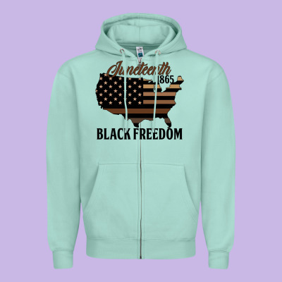Juneteenth 1865 Black Freedom Zipper Hoodie Designed By Hra Design Shop