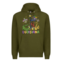 Army Green louisiana mardi gras Premium Hoodie - MaliasSmallBusiness