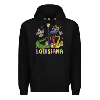 Black louisiana mardi gras Premium Hoodie - MaliasSmallBusiness