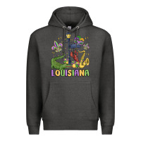 Charcoal Heather louisiana mardi gras Premium Hoodie - MaliasSmallBusiness