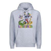 Heather Grey louisiana mardi gras Premium Hoodie - MaliasSmallBusiness