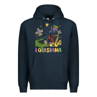 Navy louisiana mardi gras Premium Hoodie - MaliasSmallBusiness