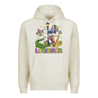 Oatmeal Heather louisiana mardi gras Premium Hoodie - MaliasSmallBusiness
