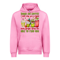 Fuchsia Pink christmas characters coffee cups Urban Hoodie - MaliasSmallBusiness