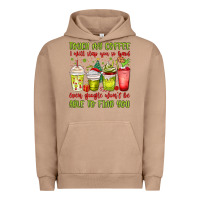Pigment Burro christmas characters coffee cups Urban Hoodie - MaliasSmallBusiness