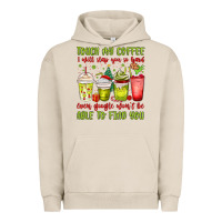 Pigment French Oak christmas characters coffee cups Urban Hoodie - MaliasSmallBusiness