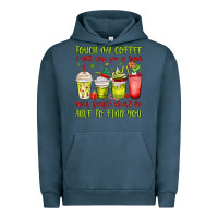 Pigment Midnight Navy christmas characters coffee cups Urban Hoodie - MaliasSmallBusiness