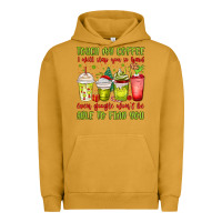Pigment Peanut Butter christmas characters coffee cups Urban Hoodie - MaliasSmallBusiness