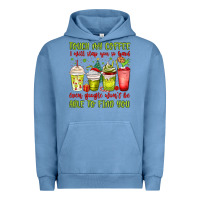 Pigment Pebble Blue christmas characters coffee cups Urban Hoodie - MaliasSmallBusiness