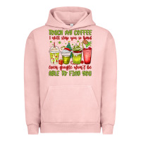 Pigment Salmon christmas characters coffee cups Urban Hoodie - MaliasSmallBusiness