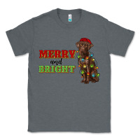 Charcoal Heather merry and bright labrador Classic Tee - RanaPortraitStore