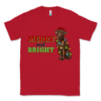 Red merry and bright labrador Classic Tee - RanaPortraitStore