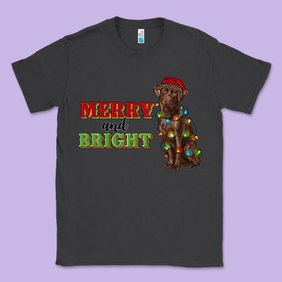 Merry And Bright Labrador Classic Tee Designed By Ranaportraitstore