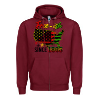 Burgundy free ish since 1865 Zipper Hoodie - HRA Design Shop