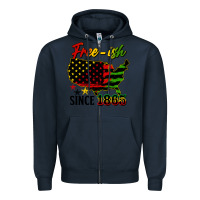 Navy free ish since 1865 Zipper Hoodie - HRA Design Shop