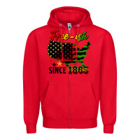 Red free ish since 1865 Zipper Hoodie - HRA Design Shop