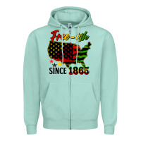 Seafoam free ish since 1865 Zipper Hoodie - HRA Design Shop