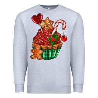 Heather Grey christmas cupcake Premium Sweatshirt - AdoDesignShop
