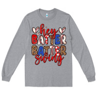 Heather Grey hey batter batter swing Long Sleeve Tee - Zillion Design Studio