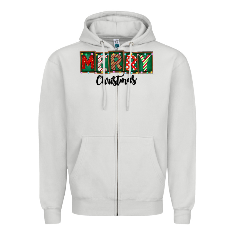 Merry Christmas Zipper Hoodie by CowhideDigitalArt | Teevron